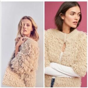 ANTHROPOLOGIE Knitted & Knotted TALAH Eyelash Cardigan Size XS